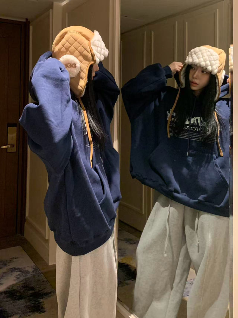 Badcalm - Korean Women Fashion - #momslook - Hendrick Double Fleece Hoodie Tee - 8