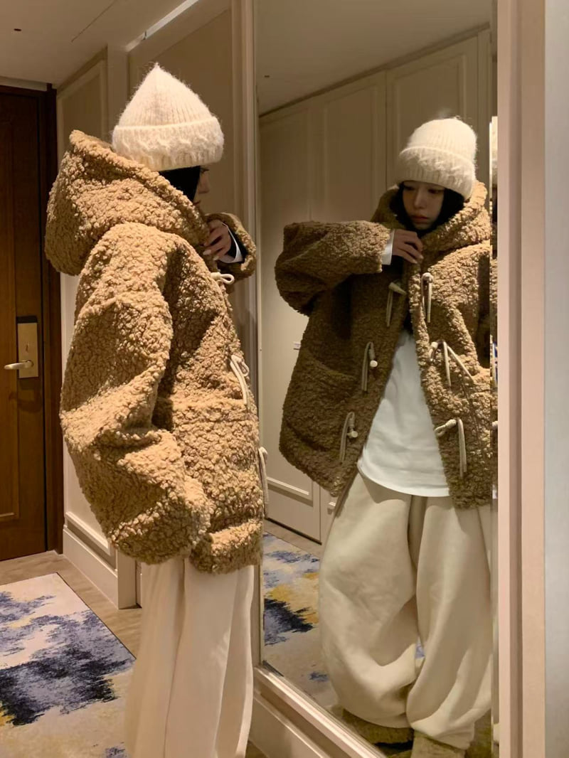 Badcalm - Korean Women Fashion - #momslook - Teddy Hood Mustang - 8
