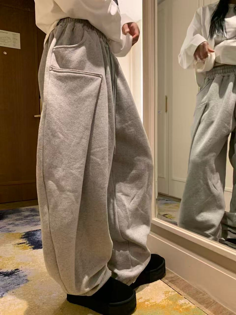 Badcalm - Korean Women Fashion - #momslook - Aladdin Double Fleece Pants - 10
