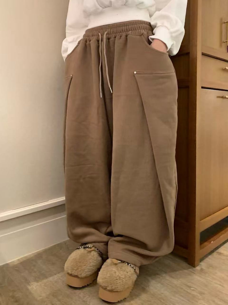 Badcalm - Korean Women Fashion - #momslook - Aladdin Double Fleece Pants - 11