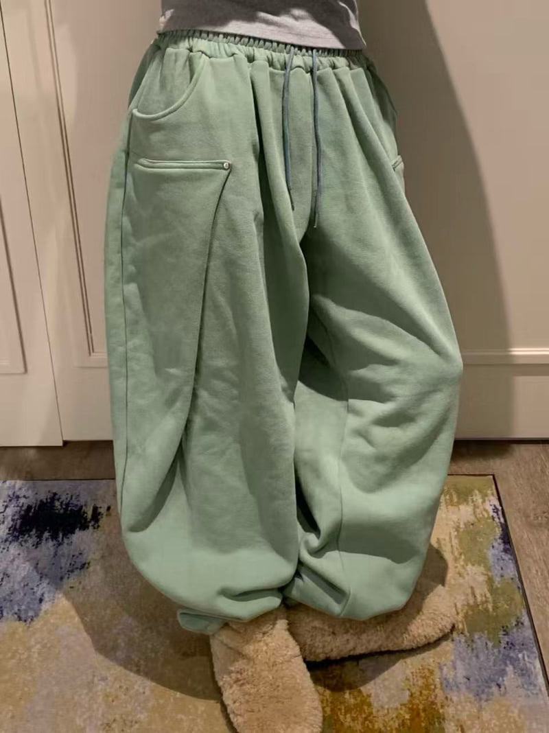 Badcalm - Korean Women Fashion - #momslook - Aladdin Double Fleece Pants - 5