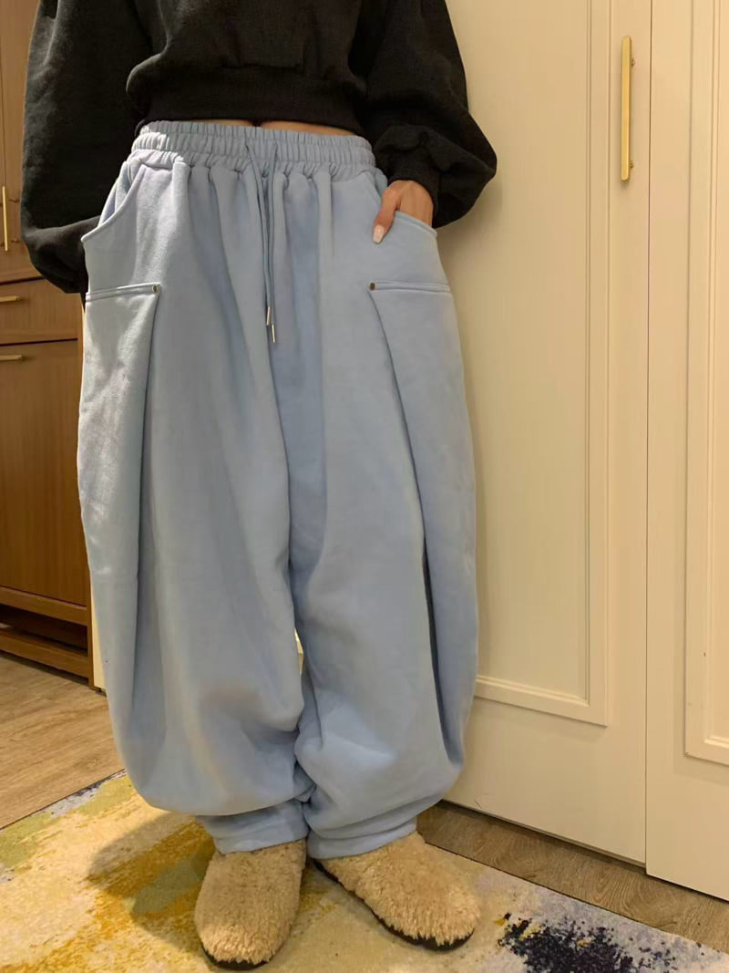 Badcalm - Korean Women Fashion - #momslook - Aladdin Double Fleece Pants - 9