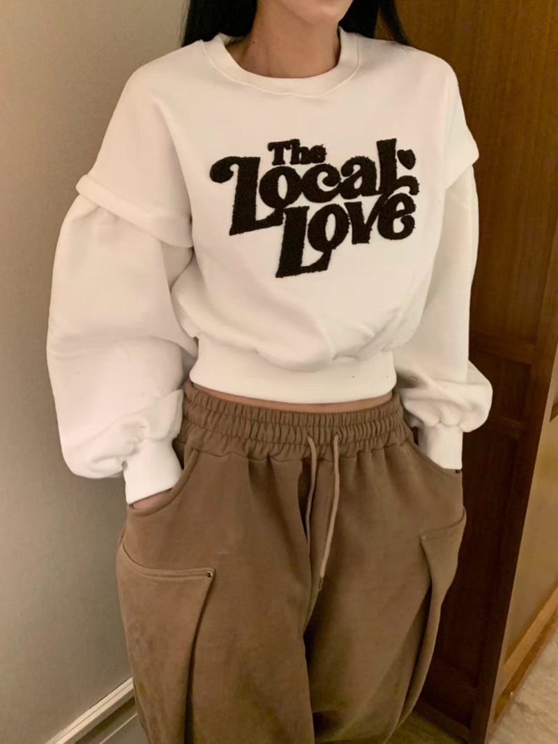 Badcalm - Korean Women Fashion - #womensfashion - Roll-Up Love Sweatshirt - 4