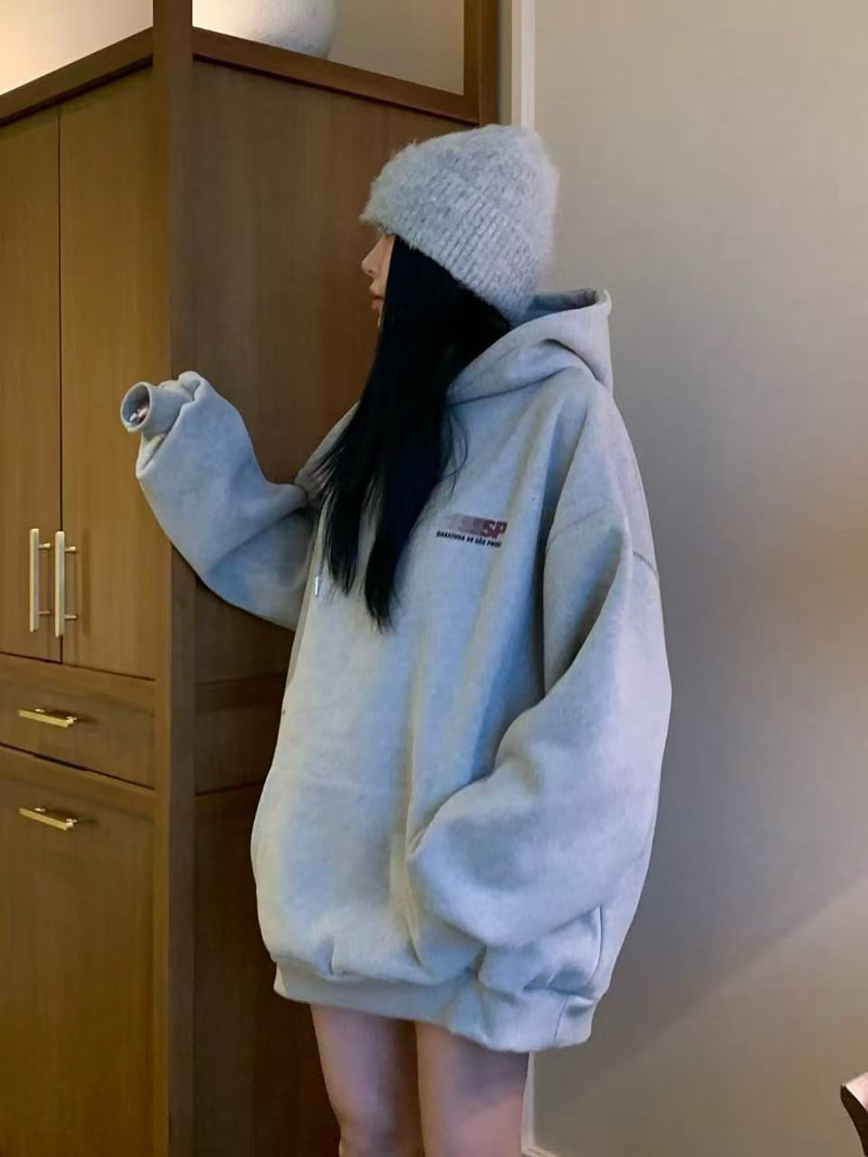 Badcalm - Korean Women Fashion - #momslook - Wonder Boxy Hoodie Tee - 7