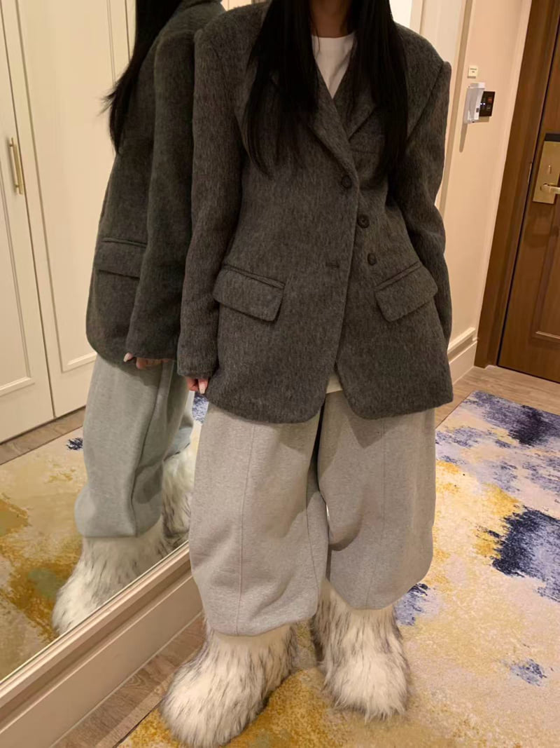 Badcalm - Korean Women Fashion - #momslook - Mohair Two Way Jacket