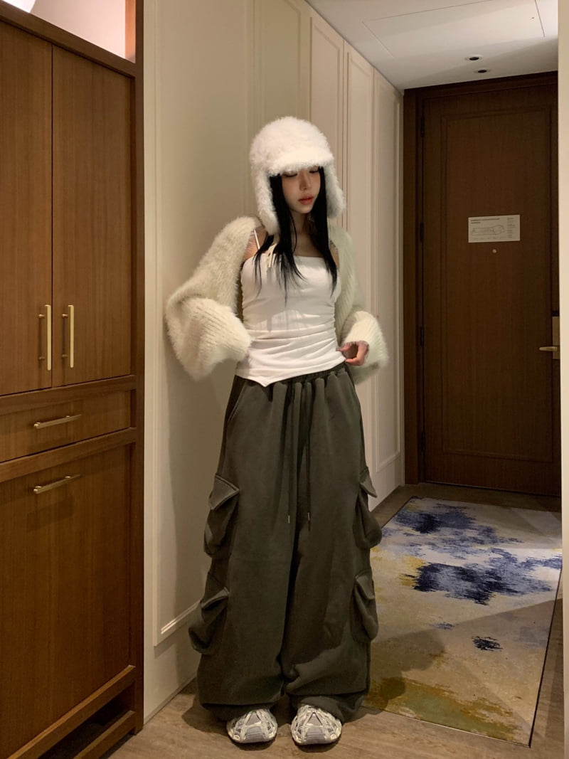 Badcalm - Korean Women Fashion - #romanticstyle - Double Pocket Fleece Pants