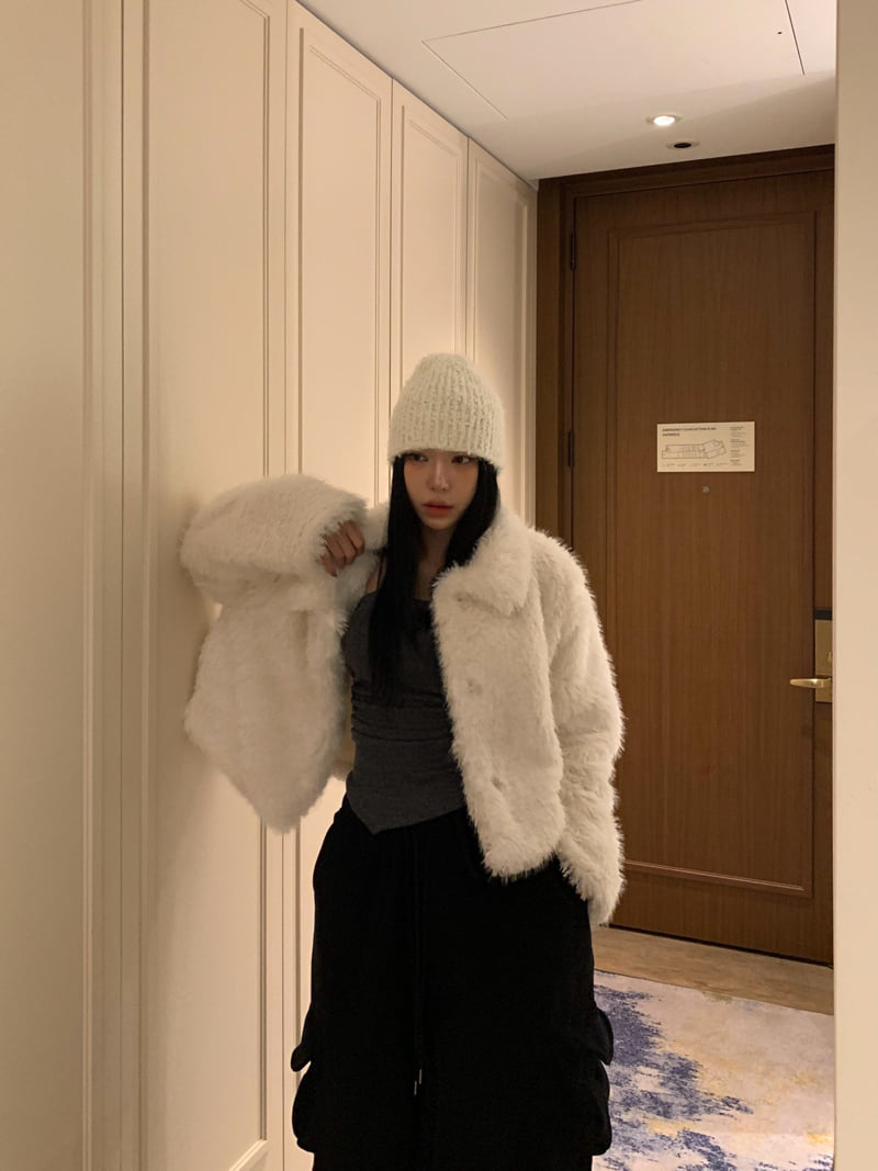 Badcalm - Korean Women Fashion - #shopsmall - Rabbit Two Tone Jacket