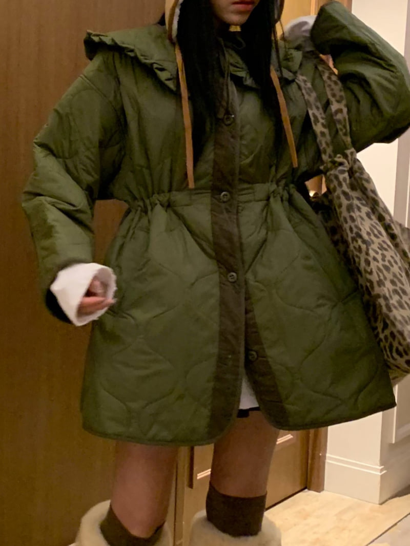 Badcalm - Korean Women Fashion - #thatsdarling - Frill Quilted Jacket - 10
