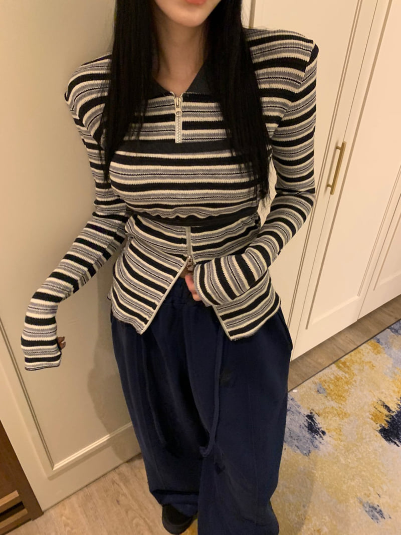 Badcalm - Korean Women Fashion - #thatsdarling - Dan Multi Zip-Up Set - 7