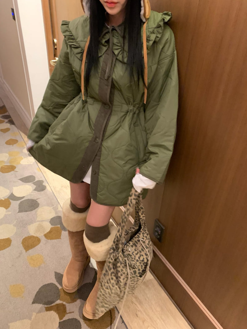 Badcalm - Korean Women Fashion - #thelittlethings - Frill Quilted Jacket - 11