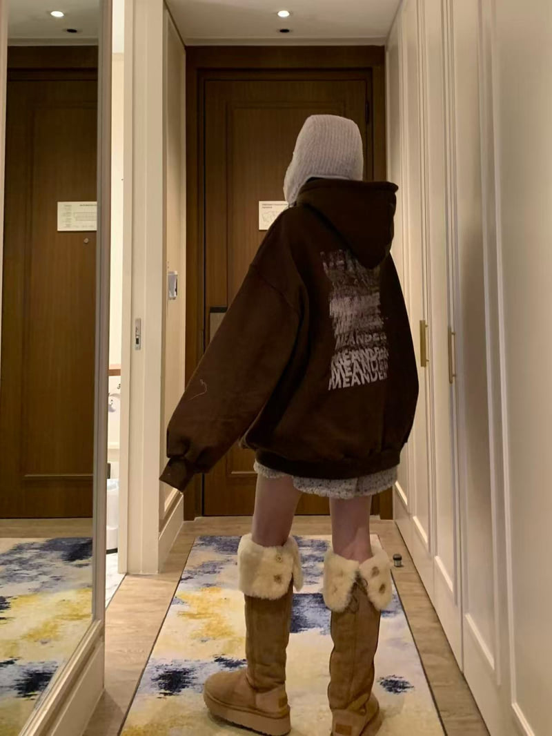 Badcalm - Korean Women Fashion - #vintagekidsstyle - Wonder Boxy Hoodie Tee - 11