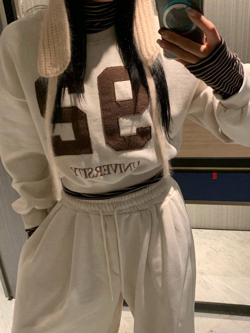 Badcalm - Korean Women Fashion - #womensfashion - 92 Patch Fleece Wide Pants - 2