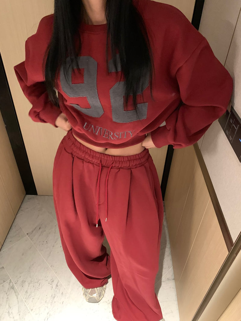 Badcalm - Korean Women Fashion - #womensfashion - 92 Patch Fleece Wide Pants - 6