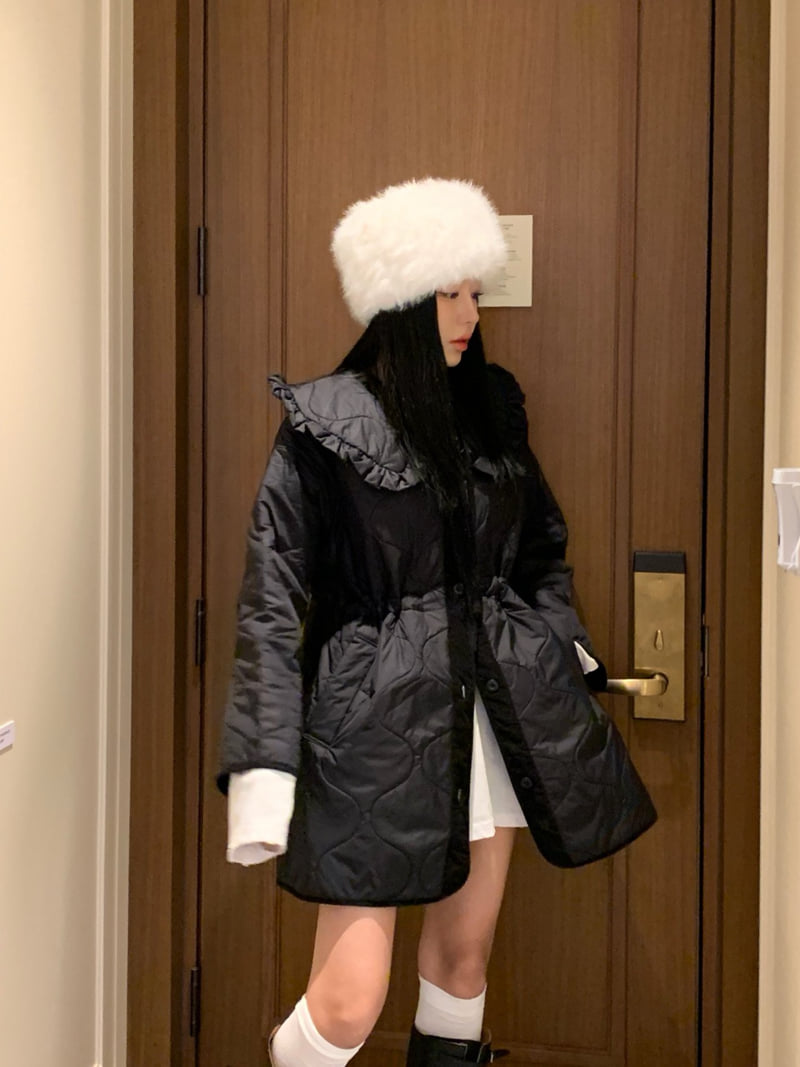 Badcalm - Korean Women Fashion - #womensfashion - Frill Quilted Jacket - 3