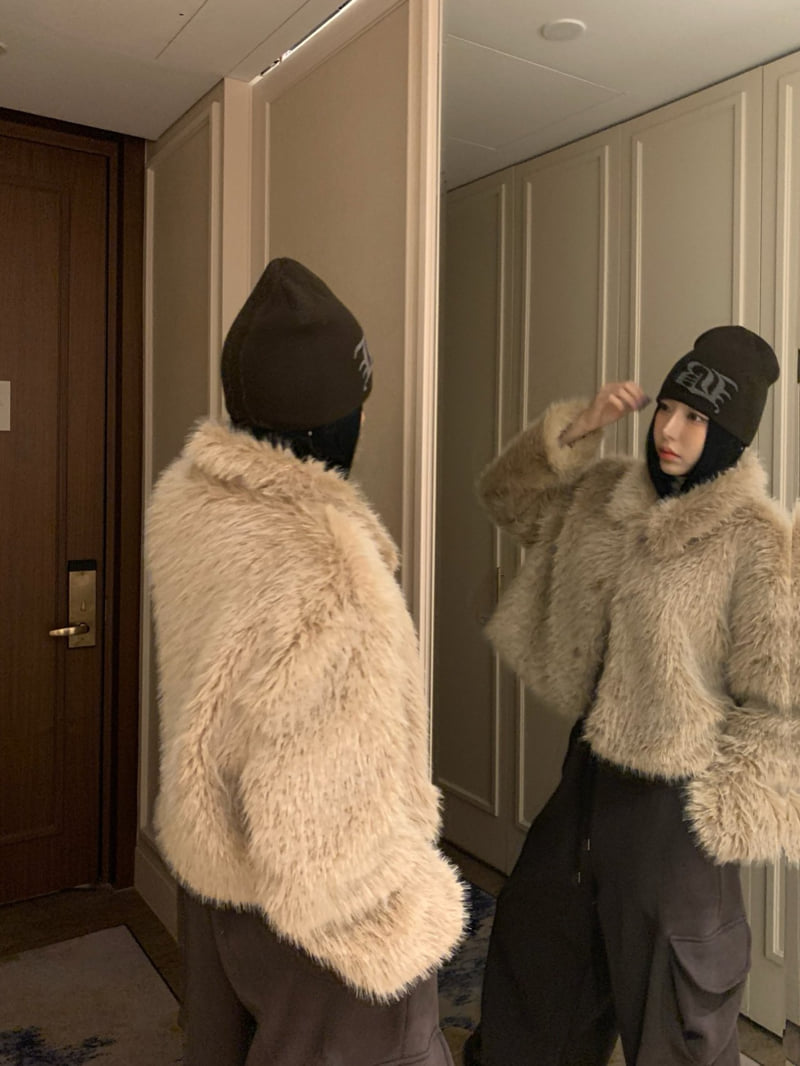 Badcalm - Korean Women Fashion - #womensfashion - Rabbit Two Tone Jacket - 11