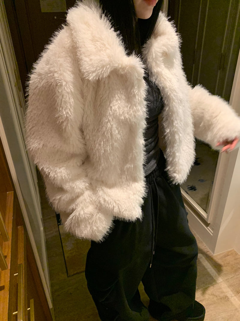 Badcalm - Korean Women Fashion - #womensfashion - Rabbit Two Tone Jacket - 5