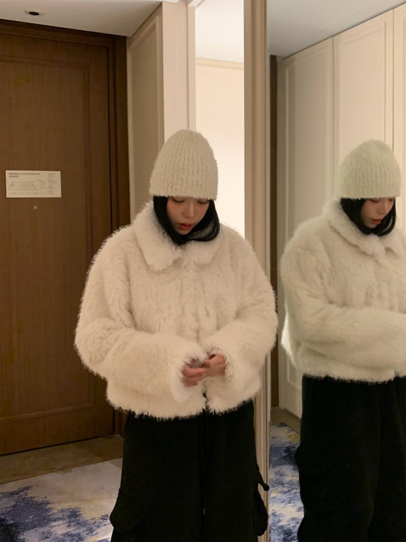 Badcalm - Korean Women Fashion - #womensfashion - Rabbit Two Tone Jacket - 7