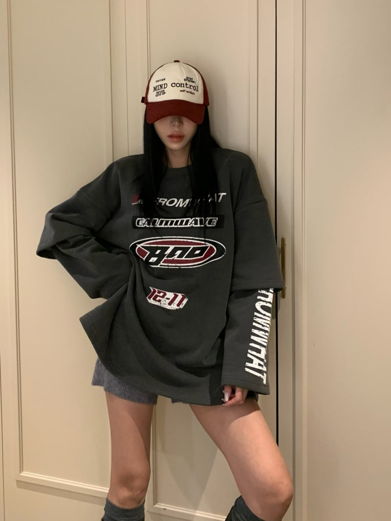 Badcalm - Korean Women Fashion - #womensfashion - Pig Fleece Layered Tee