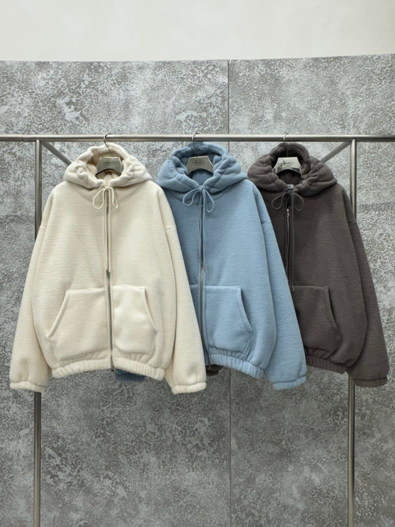 Badcalm - Korean Women Fashion - #womensfashion - Fluffy Cloud Hoodie Zip-Up - 6
