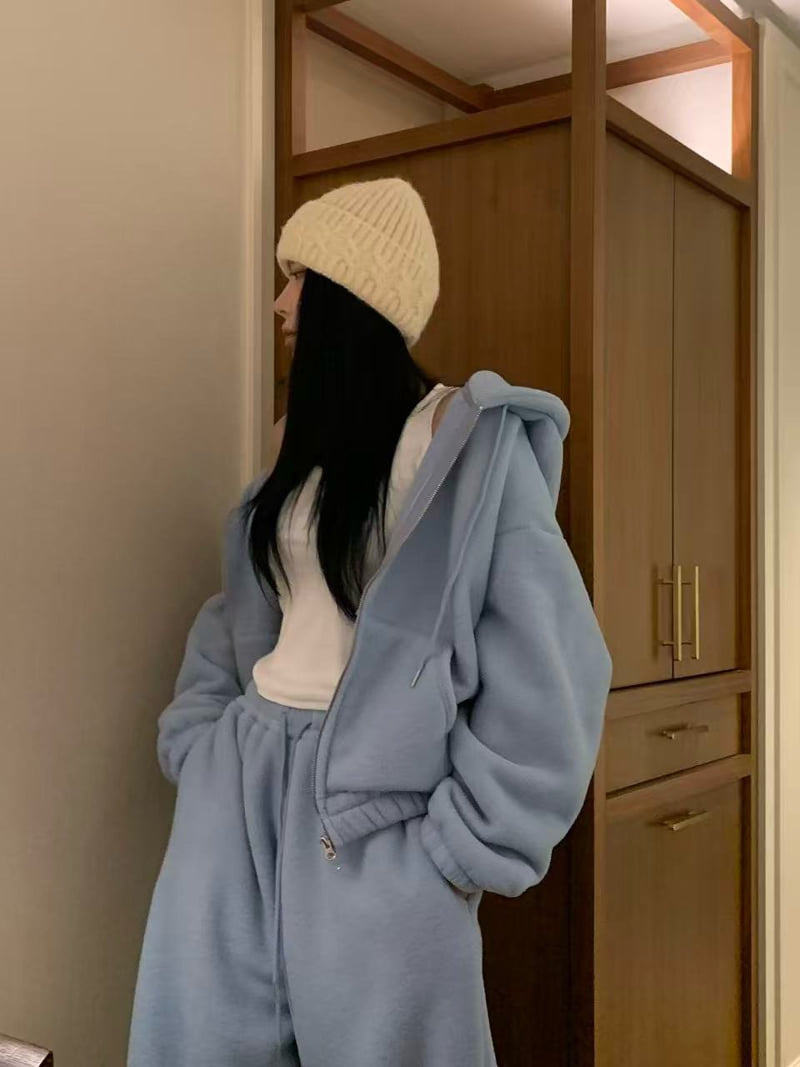 Badcalm - Korean Women Fashion - #womensfashion - Fluffy Cloud Jogger Pants - 9