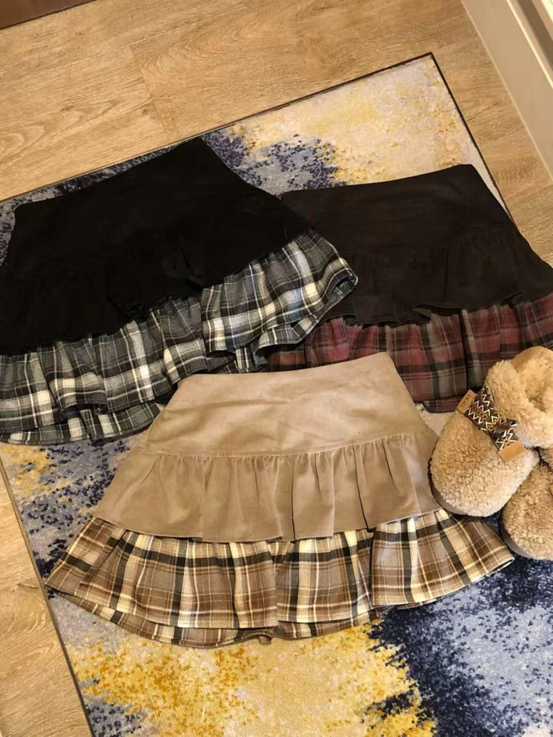 Badcalm - Korean Women Fashion - #womensfashion - Peach Corduroy Skirt - 6