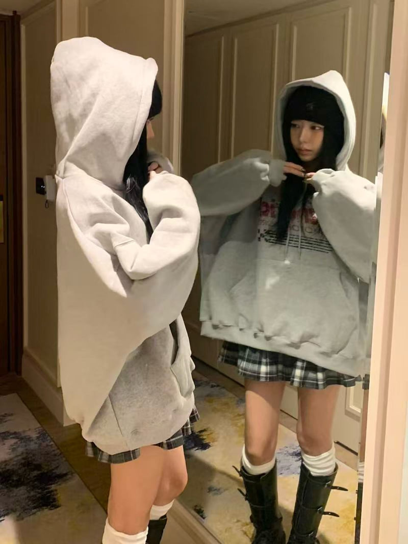 Badcalm - Korean Women Fashion - #womensfashion - Hendrick Double Fleece Hoodie Tee - 11