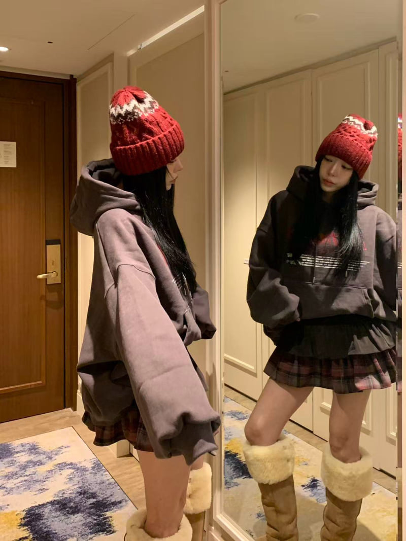 Badcalm - Korean Women Fashion - #womensfashion - Hendrick Double Fleece Hoodie Tee - 5