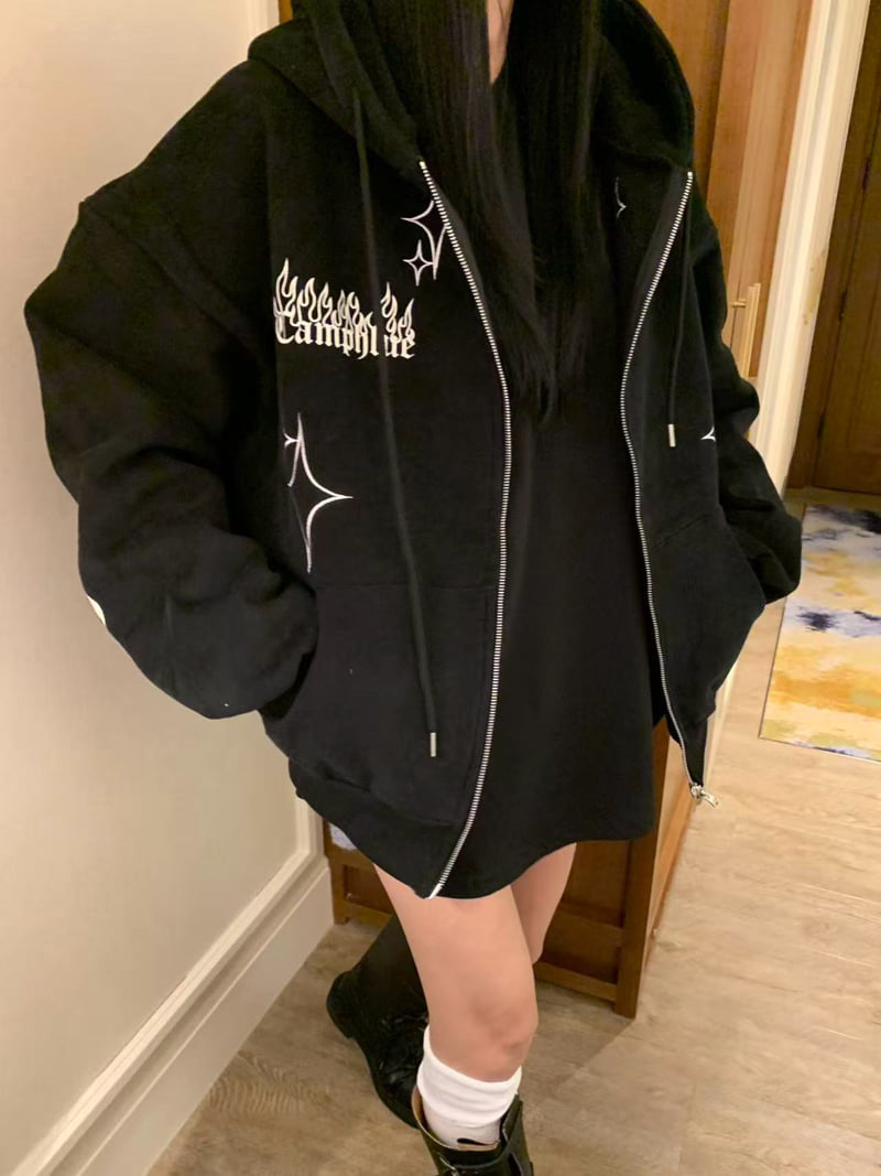Badcalm - Korean Women Fashion - #momslook - Mix Double Fleece Hoodie Jacket - 4