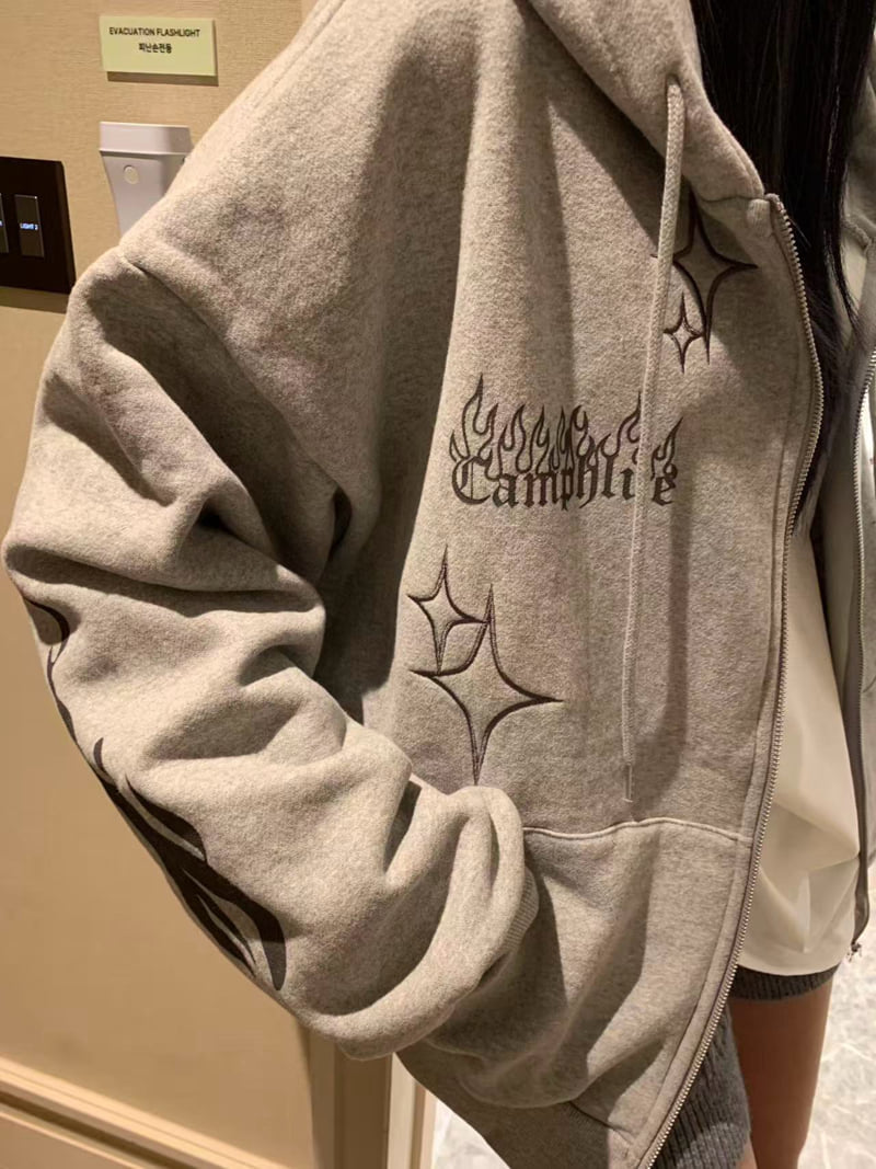 Badcalm - Korean Women Fashion - #womensfashion - Mix Double Fleece Hoodie Jacket - 8