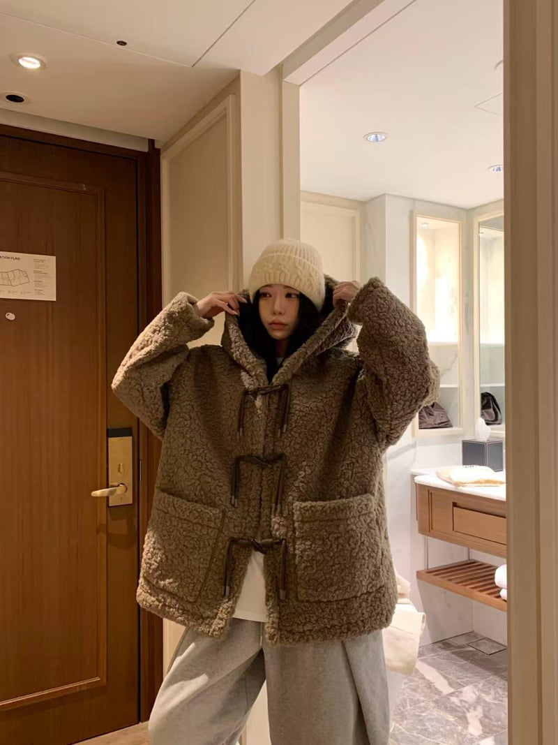 Badcalm - Korean Women Fashion - #womensfashion - Teddy Hood Mustang - 3