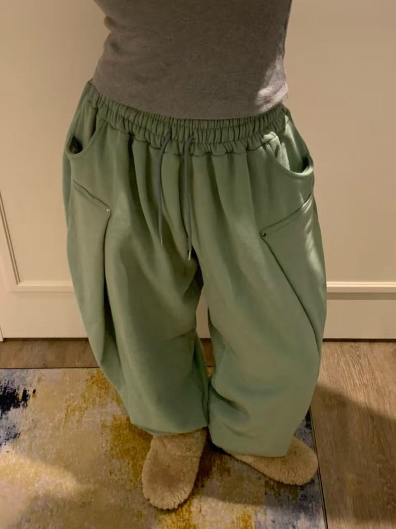Badcalm - Korean Women Fashion - #womensfashion - Aladdin Double Fleece Pants - 6