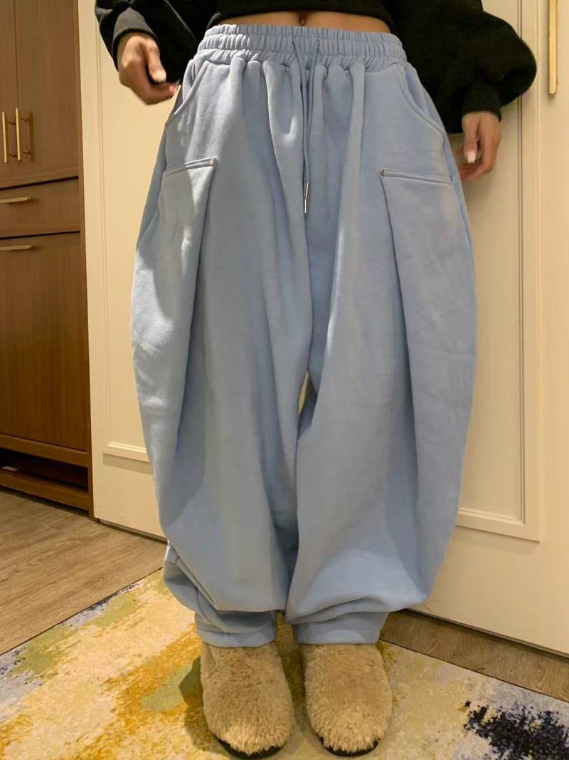 Badcalm - Korean Women Fashion - #womensfashion - Aladdin Double Fleece Pants - 8