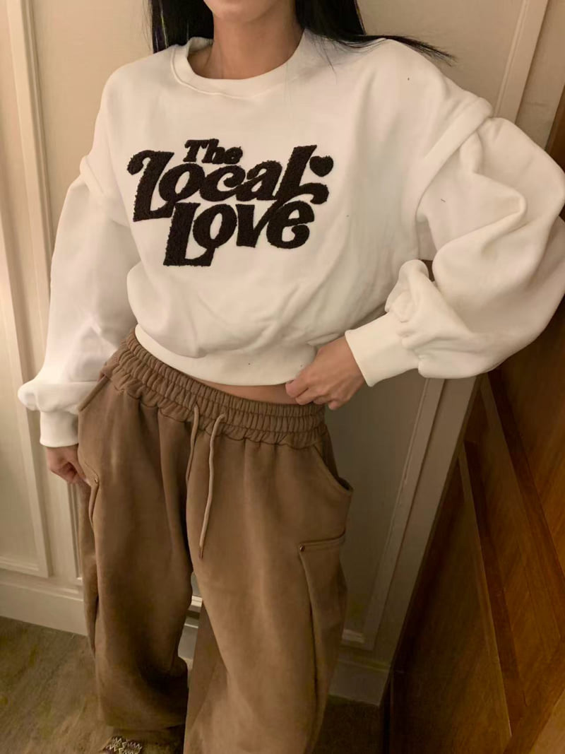 Badcalm - Korean Women Fashion - #womensfashion - Roll-Up Love Sweatshirt