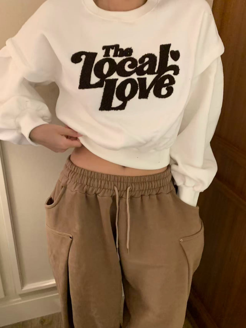 Badcalm - Korean Women Fashion - #womensfashion - Roll-Up Love Sweatshirt - 3