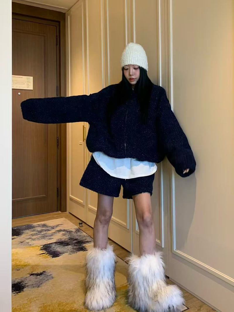 Badcalm - Korean Women Fashion - #momslook - Pippi Fleece Set - 4
