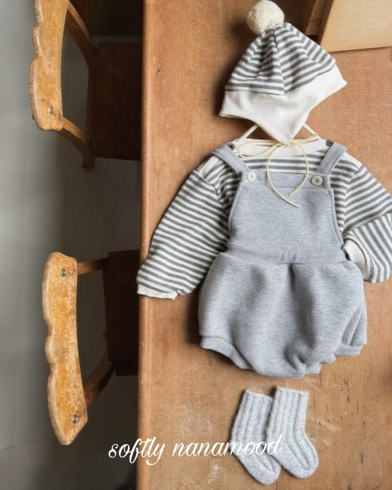 Banana J - Korean Baby Fashion - #babyboutiqueclothing - Bebe Cozy Suspender Suit - 2