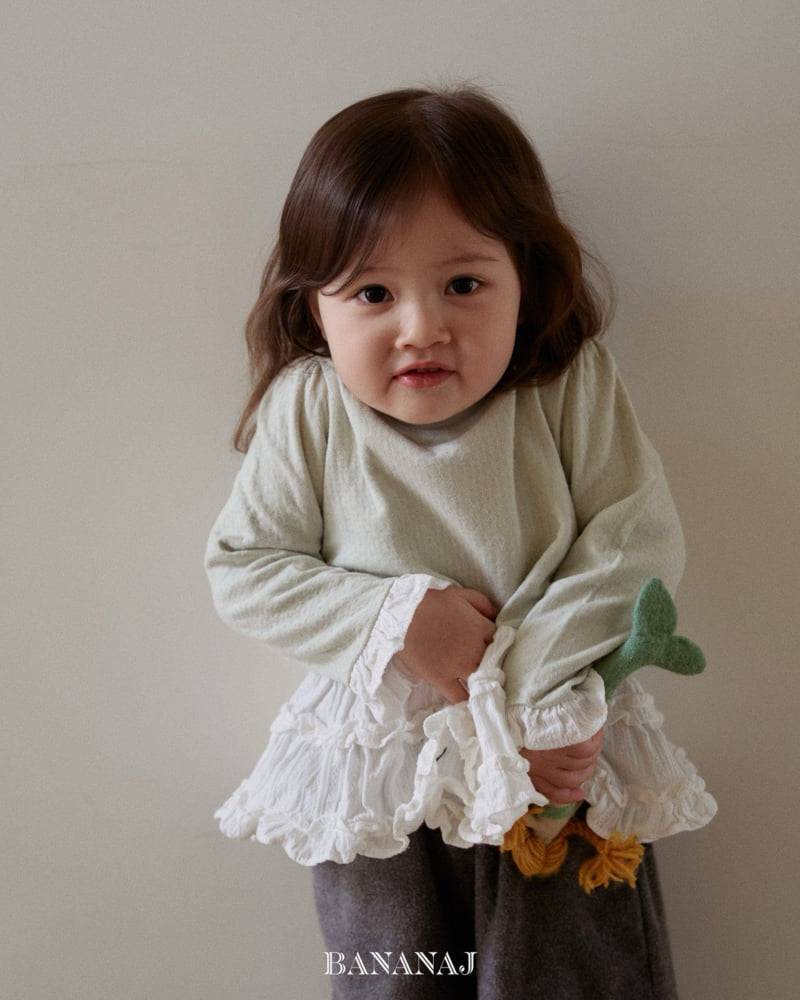 Banana J - Korean Baby Fashion - #babyoutfit - Bebe Ruffle Frill Tee - 7