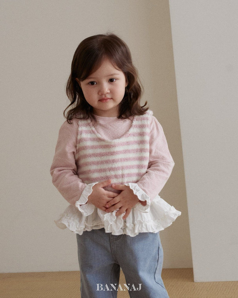 Banana J - Korean Baby Fashion - #babyoutfit - Bebe Ruffle Frill Tee - 8