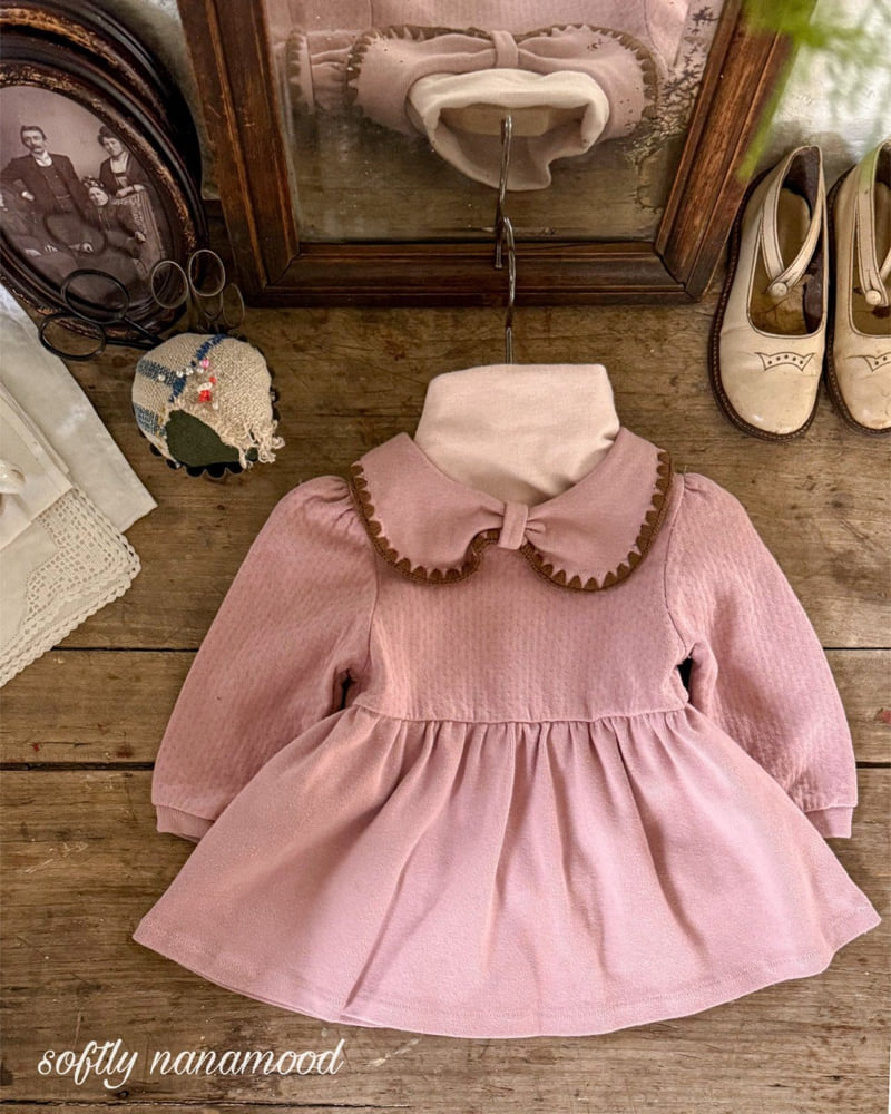 Banana J - Korean Baby Fashion - #babyoutfit - Bebe Rosie Ribbon One-piece - 6