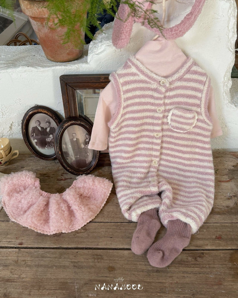 Banana J - Korean Baby Fashion - #onlinebabyboutique - Bebe Fluffy Spoon Coveralls - 3