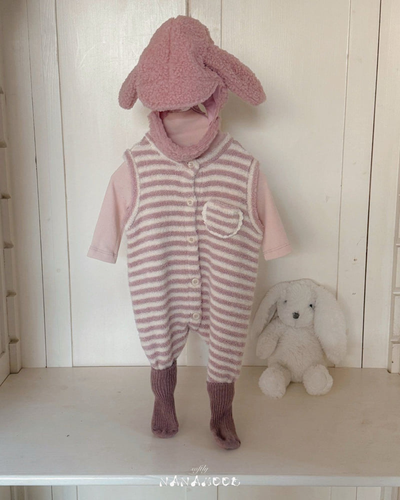 Banana J - Korean Baby Fashion - #onlinebabyboutique - Bebe Fluffy Spoon Coveralls - 4