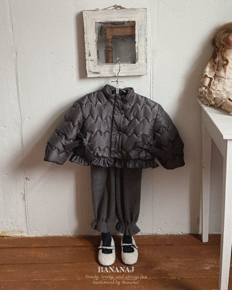 Banana J - Korean Children Fashion - #childofig - Ribbon Wave Padded Jacket - 4