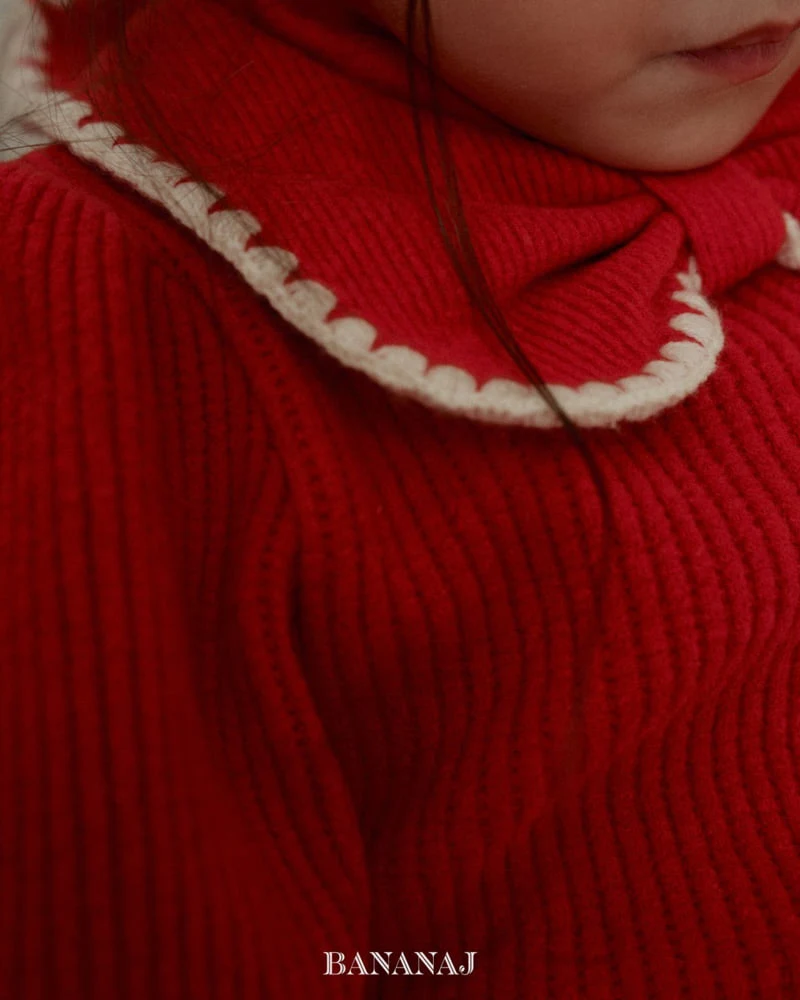 Banana J - Korean Children Fashion - #designkidswear - Ribbon Waffle Collar Tee - 4