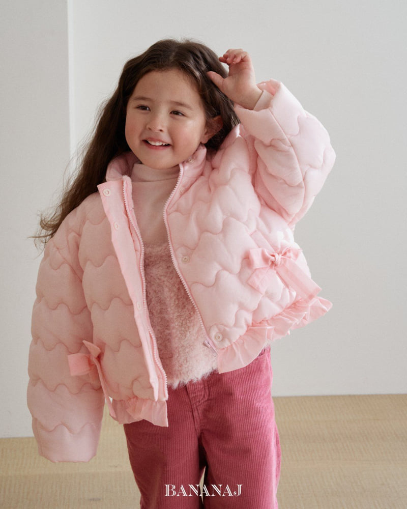 Banana J - Korean Children Fashion - #fashionkids - Ribbon Wave Padded Jacket - 7