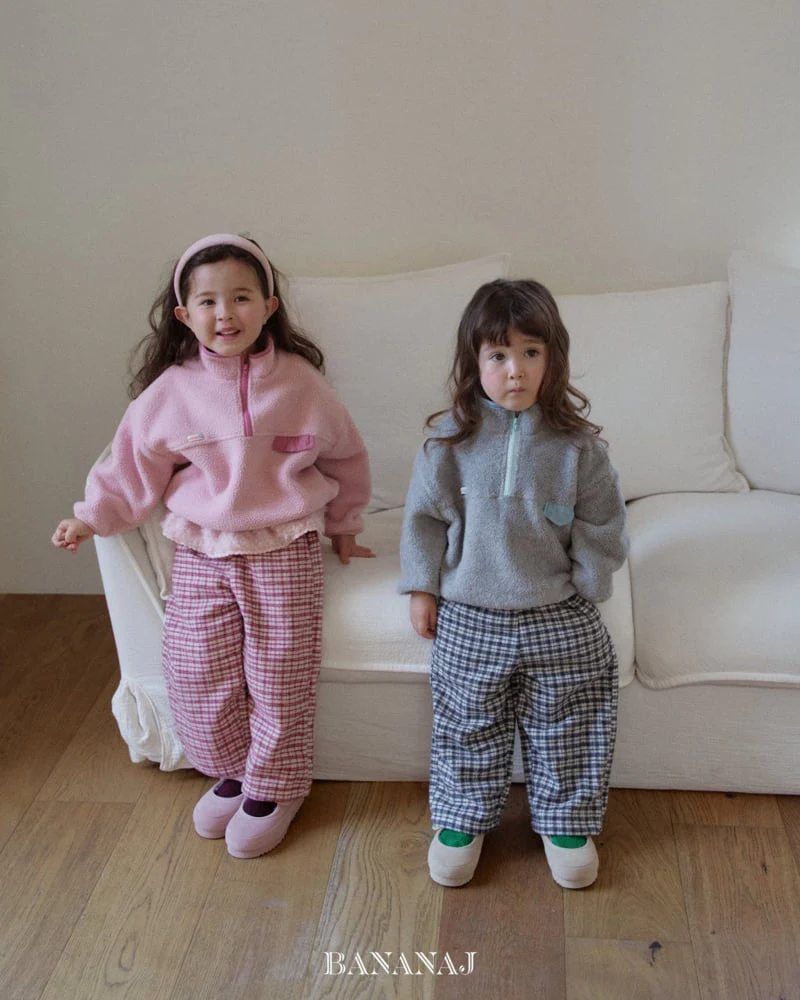 Banana J - Korean Children Fashion - #kidzfashiontrend - Cozy Check Pants - 6