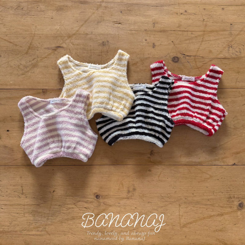 Banana J - Korean Children Fashion - #kidzfashiontrend - Fluffy Stripe Top