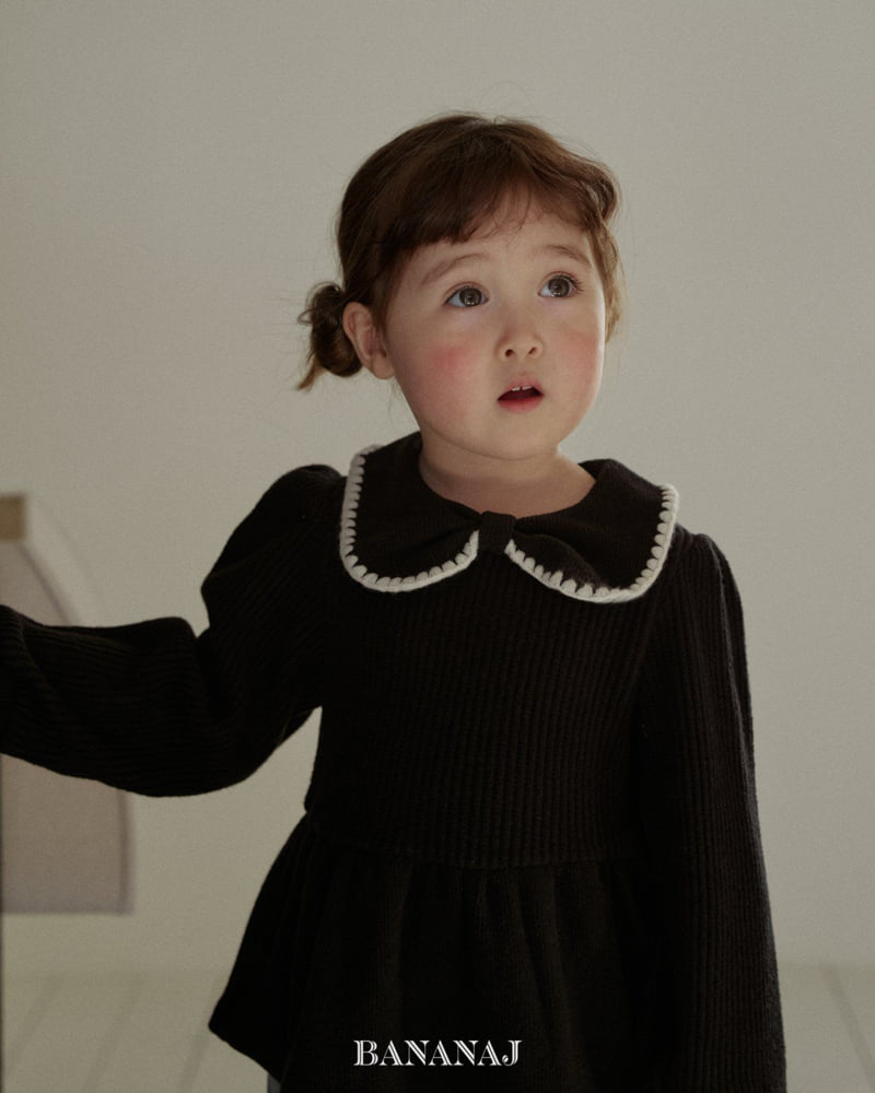 Banana J - Korean Children Fashion - #magicofchildhood - Ribbon Waffle Collar Tee - 11