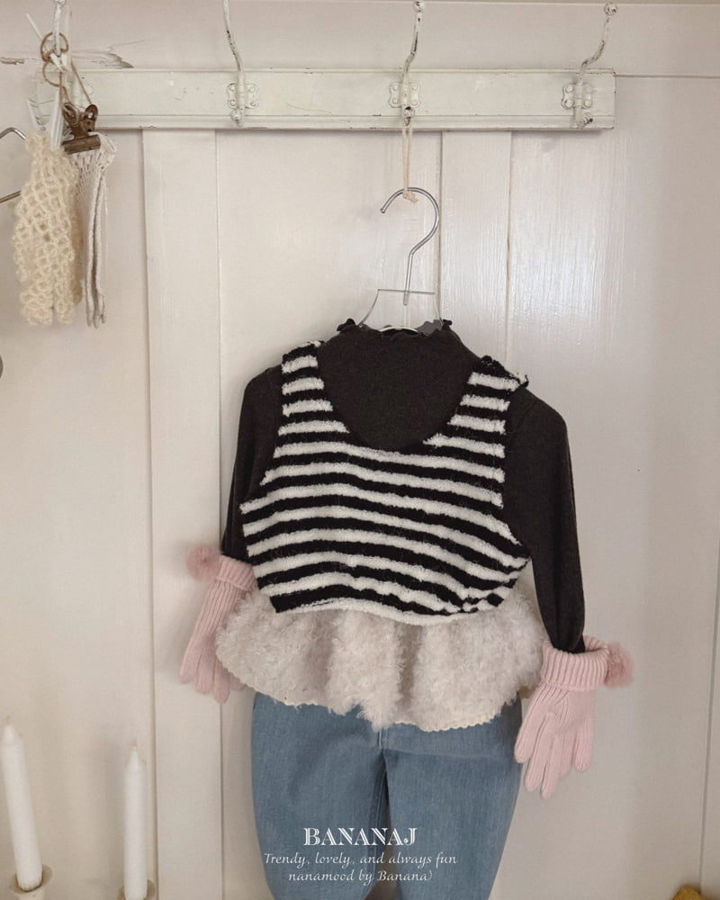Banana J - Korean Children Fashion - #minifashionista - Fluffy Stripe Top - 5