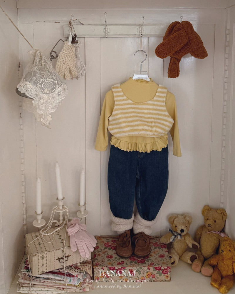 Banana J - Korean Children Fashion - #prettylittlegirls - Fluffy Stripe Top - 6