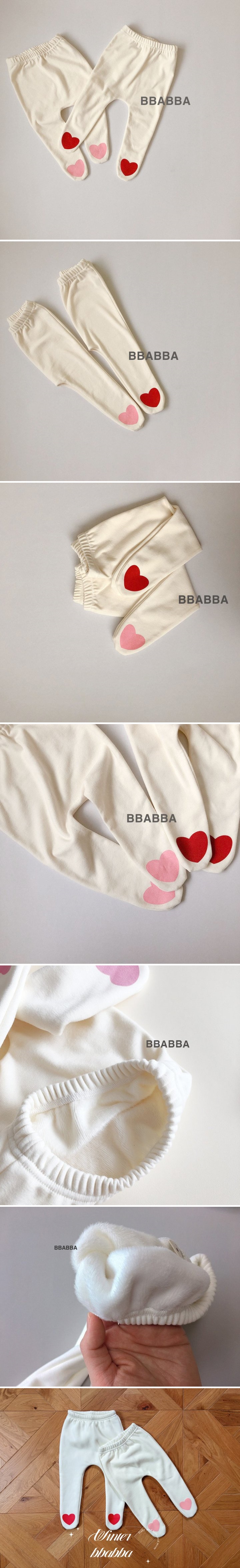 Bbabba - Korean Baby Fashion - #babyboutiqueclothing - Mink Heart Footed Leggings